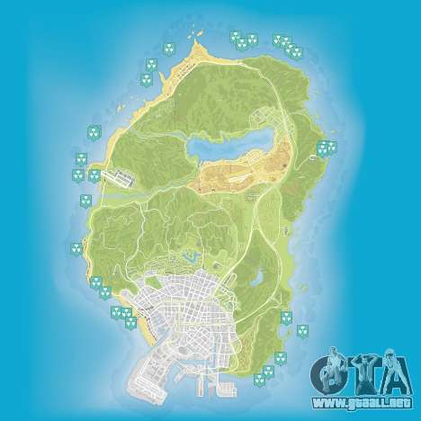 Mapa de los residuos nucleares en Grand Theft Auto 5