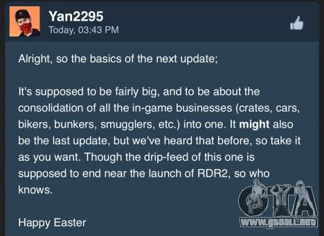 Los rumores acerca de la próxima actualización para GTA Online