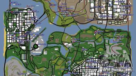 Mapa de los secretos para el GTA San Andreas