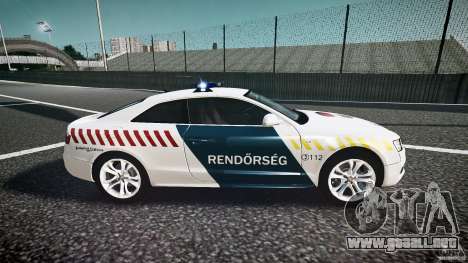 Audi S5 Hungarian Police Car white body para GTA 4