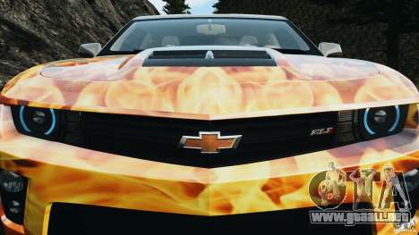 Chevrolet Camaro ZL1 2012 v1.0 Flames para GTA 4