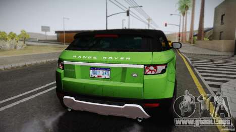 Land Rover Range Rover Evoque v1.0 2012 para GTA San Andreas