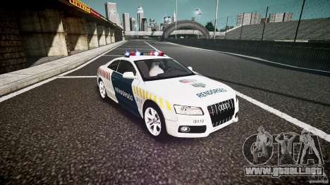 Audi S5 Hungarian Police Car white body para GTA 4