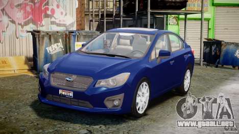 Subaru Impreza Sedan 2012 para GTA 4