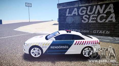 Audi S5 Hungarian Police Car white body para GTA 4