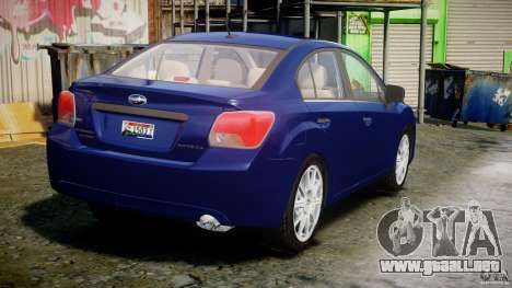 Subaru Impreza Sedan 2012 para GTA 4