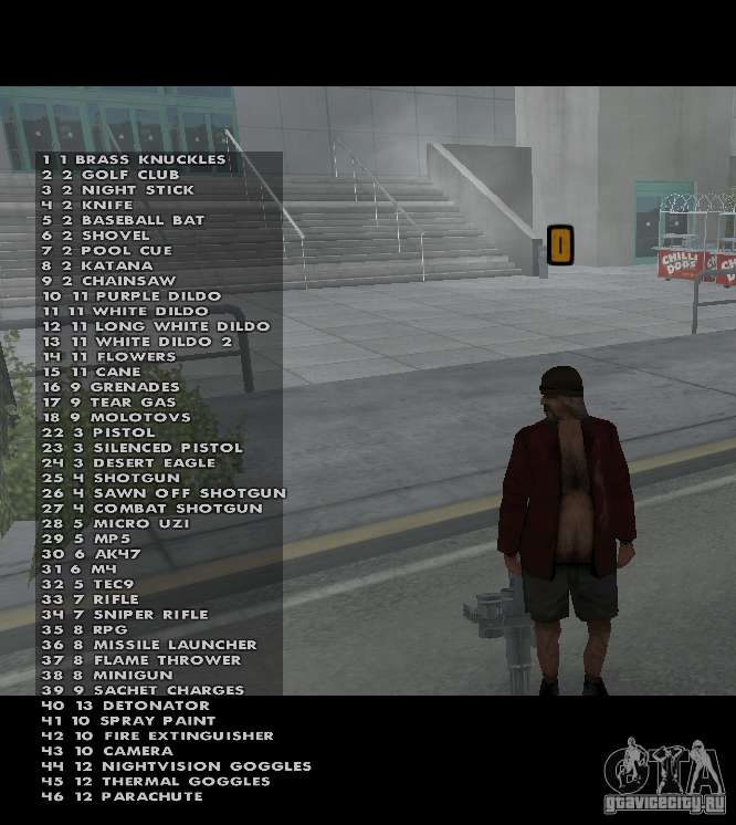 all weapons cheat gta san andreas ps2
