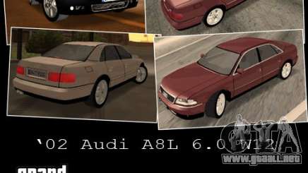 Audi A8 Long 6.0 W12 2002 para GTA San Andreas