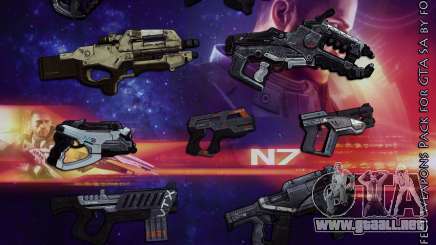 Mass Effect Weapons Pack para GTA San Andreas