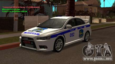 Mitsubishi Lancer X policía para GTA San Andreas