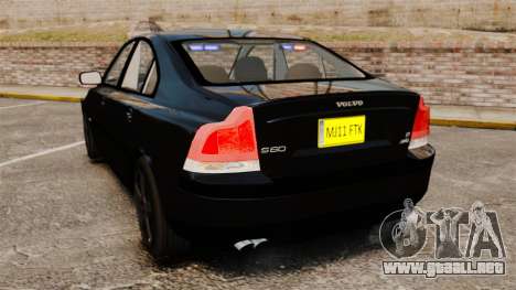 Volvo S60R Unmarked Police [ELS] para GTA 4