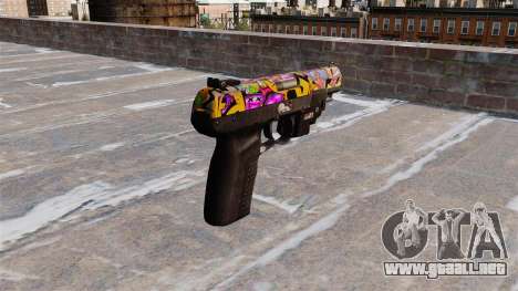 Pistola FN Five seveN LAM Graffiti para GTA 4