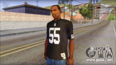 Oakland Raiders 55 McClain Black T-Shirt para GTA San Andreas