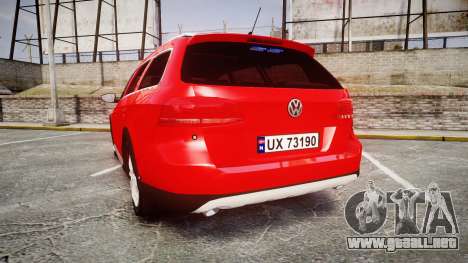 Volkswagen Passat 2014 Unmarked Police para GTA 4
