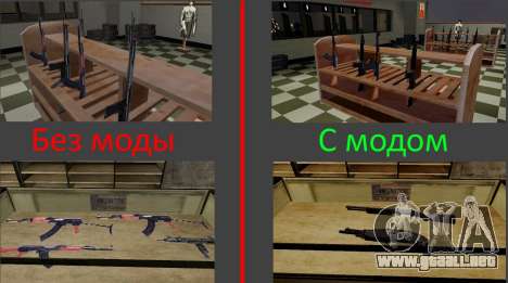 Modelos 3D de armas en Ammu-nation para GTA San Andreas