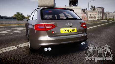 Audi S4 Avant Unmarked Police [ELS] para GTA 4