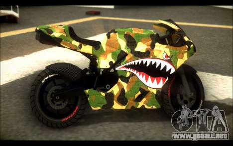 Bati Motorcycle Camo Shark Mouth Edition para GTA San Andreas