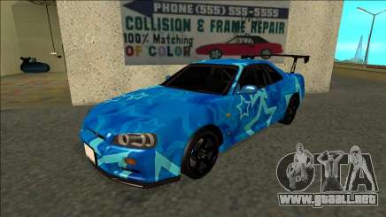 Nissan Skyline R34 Drift Blue Star para GTA San Andreas