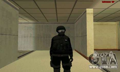 La piel de la FIB SWAT de GTA 5 para GTA San Andreas