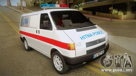 Volkswagen T4 De Ambulancia para GTA San Andreas