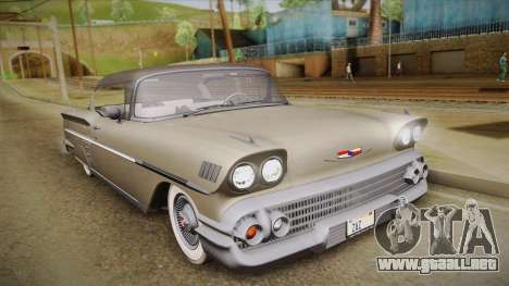 Chevrolet Impala Sport Coupe V8 1958 HQLM para GTA San Andreas