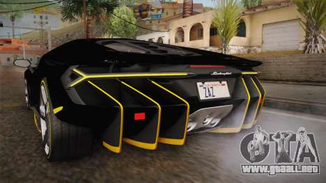 Lamborghini Centenario LP770-4 2017 Carbon PJ para GTA San Andreas