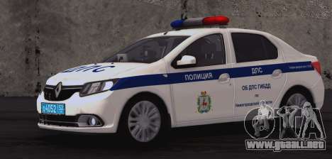 Renault Logan SOBRE la policía de tráfico para GTA San Andreas