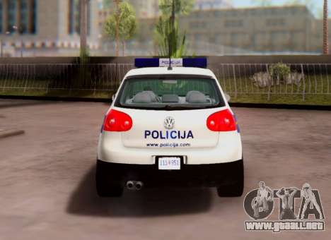 Golf V Croata Coche De Policía para GTA San Andreas