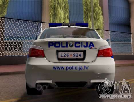 BMW M5 Croatian Police Car para GTA San Andreas