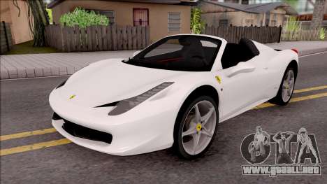 Ferrari 458 Italia Spider para GTA San Andreas