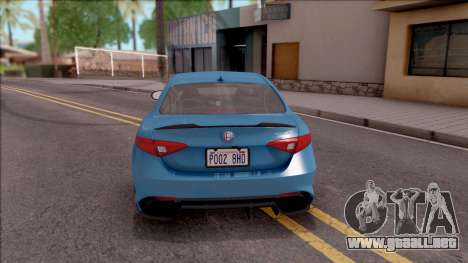 Alfa Romeo Giulia Quadrifoglio 2017 para GTA San Andreas