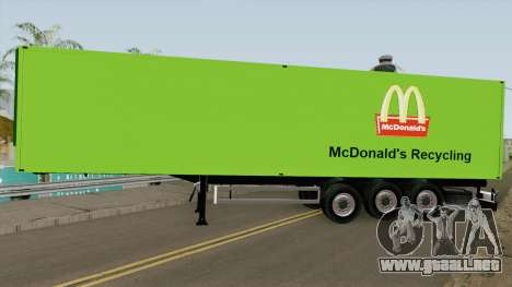 McDonald Recycling Trailer para GTA San Andreas