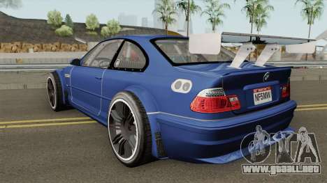 BMW M3 E46 GTR Most Wanted (2012 Style) V1 2001 para GTA San Andreas