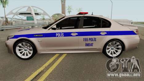 La policía turca de coche BMW M5 E60 para GTA San Andreas