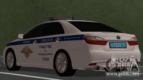Toyota Camry 2015 de la policía de tráfico para GTA San Andreas