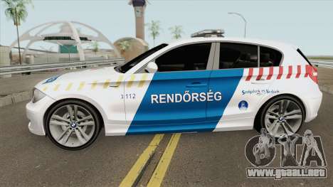 BMW 120i E87 Magyar Rendorseg para GTA San Andreas