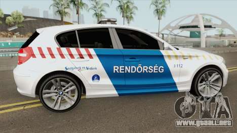 BMW 120i E87 Magyar Rendorseg para GTA San Andreas