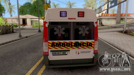 Fiat Ducato Ambulancia de Proteccion Civil para GTA San Andreas