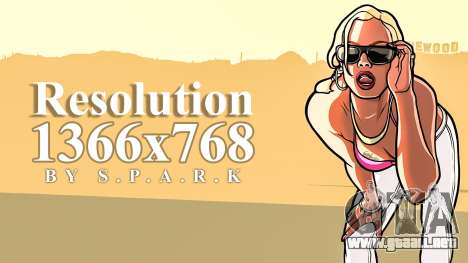 1366x768 de Resolución de Revisión para GTA San Andreas