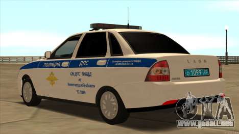 Lada 2170 SOBRE la policía de tráfico para GTA San Andreas