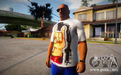 Rock Hand White T-Shirt para GTA San Andreas