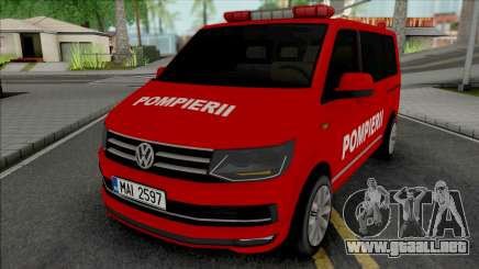 Volkswagen Transporter T6 Pompierii para GTA San Andreas