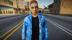 White gangster in a blue winter jacket para GTA San Andreas