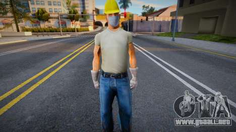 Wmycon en una máscara protectora para GTA San Andreas