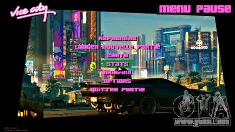 Cyberpunk 2077 menu para GTA Vice City