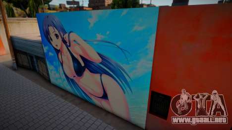 Hot Anime Girl Blue Hair Mural para GTA San Andreas