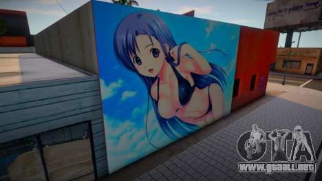 Hot Anime Girl Blue Hair Mural para GTA San Andreas