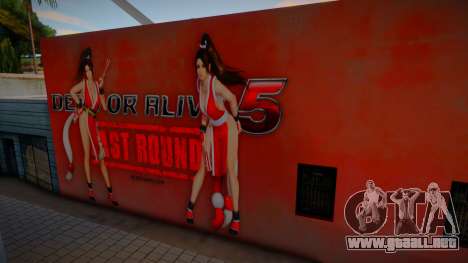 Dead or Alive 5 - Mai Shiranui Mural para GTA San Andreas