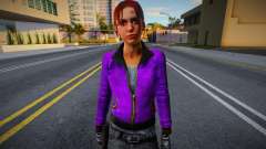 Zoe (cuero púrpura) de Left 4 Dead para GTA San Andreas