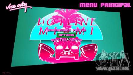 Hotline Miami Menu HD v18 para GTA Vice City